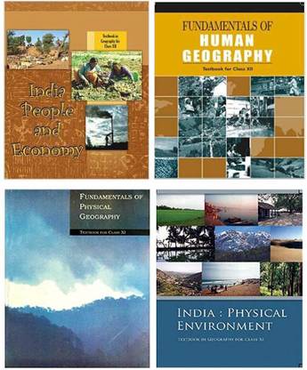 एनसीईआरटी - ज्योग्राफी (न्यू) क्लास 11-12 (इंडिया:फिज़िकल एन्वायरमेंट क्लास - Xi, फंडामेंटल्स ऑफ फिज़िकल जियोग्राफी क्लास $Ix, फंडामेंटल ऑफ ह्यूमन ज्योग्राफी क्लास - Xii एंड इंडिया पिपल एंड इकनॉमी क्लास-Xii)