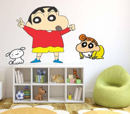 Ccm Customscart Shin Chan with Hima and Sheero Wallsticker (Vinyl 70 cm x 45 cm)