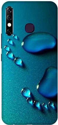 UMPRINT Back Cover for Infinix Hot 8 Blue Drops Water Printed Back Cover