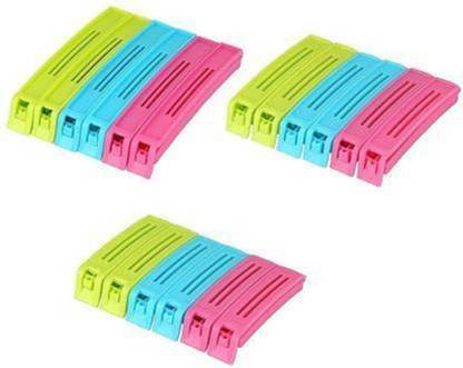 JANVI ENTERPRISE best quality pouch sealer clip Plastic Pouch Sealer Durable Quality Clips for Kitchen Organizing - Set of 18 pieces a Pack. Each pack of six clips is of different sizes to suit the all kinds of bags to be clipped properly durable and reusable pouch sealer clip large, medium, small plastic pouch sealer clip Plastic Cloth Clips