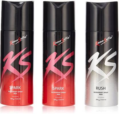 Kamasutra Spark+Spark+Rush Deodorant Spray  -  For Men