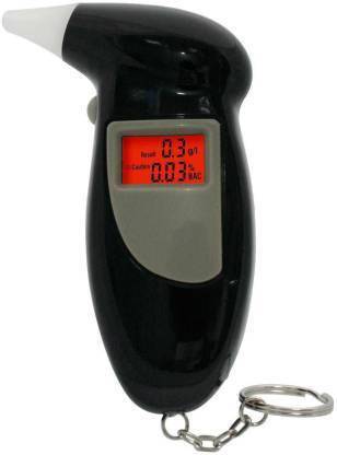 XENON Digital LCD Display Alcohol Breathalyzer Tester Thermometer (Black) Breath Test