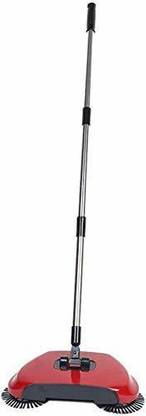 GAME EIGHT Spinning Cordless Push-Power Broom 3 in 1 | 360 Degree Rotating Cleaning Sweeper Tool | Lightweight, Non-Electric, Safe, Easy to Use | Scrub + Sweep + Dustbin All in One! Nylon Wet and Dry Broom