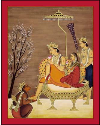 Harmony Arts Ram Darbar -2 - Classical Indian Art 10x14 inch|Inkjet print on Canvas|Incredible India|Art Plates|Traditional Art of India|Painting|Indian Art|Corporate Gift|canvas Painting|Canvas Print Digital Reprint 14 inch x 10 inch Painting