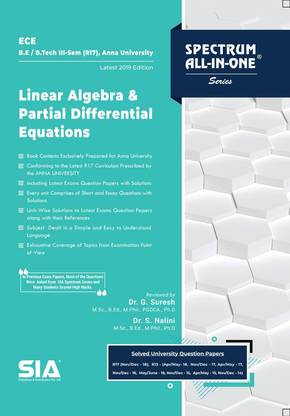 Linear Algebra And Partial Differential Equations, B.E/B.Tech III-Semester (R-17) (Anna University) Electronics And Communication Engineering (ECE) Latest 2019 Edition