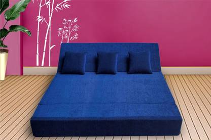 NESTIN 3 in 1 in premium removable molfino fabric with three 3 Seater Double Foam Fold Out Sofa Cum Bed