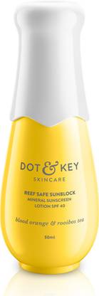 Dot & Key Sunscreen - SPF 50 PA+++ Reef Safe Sunblock
Mineral Sunscreen Lotion 
SPF 40