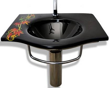 ARANAUT Black Wash Basin 15x18 Inches (024) 024 Wall Hung Basin