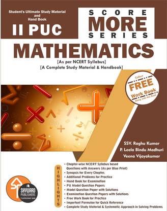 Score More Series - II PUC Mathematics (As per Karnataka State PU Board and NCERT Syllabus)