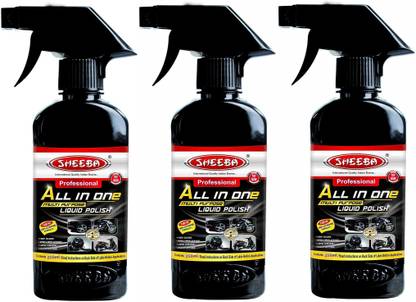 sheeba Liquid Car Polish for Exterior, Leather, Tyres, Dashboard, Metal Parts, Chrome Accent, Windscreen, Headlight