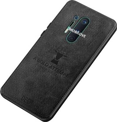 MOBILOVE Back Cover for OnePlus 8 Pro | Deer Pattern Cloth Texture Leather Finish Soft Fabric Case Hybrid Protective