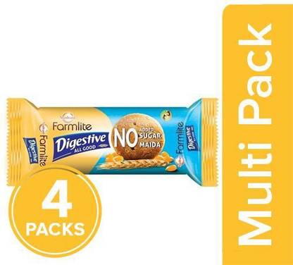Sunfeast FARMLITE NO ADDED SUGAR DIGESTIVE 100GM PK OF 4 Digestive Biscuit