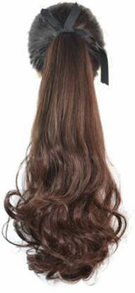 HEROSHIV INDIA Curly Brown Ribbon Ponytail  Extension Hair Extension