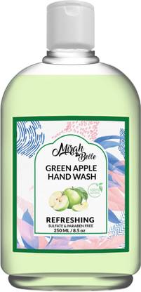 Mirah Belle Green Apple Hand Wash (250 ml) - Sulfate & Paraben Free - Vegan, Natural, SLS, GMO-Free Hand Wash Bottle