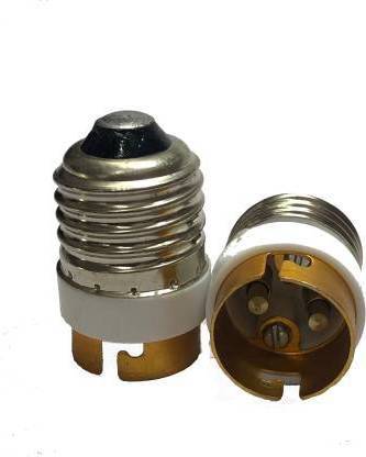 NMS TARDERAS E27 To B22 Screw Base Aluminium Socket Lamp Holder Light Bulb Adapter Plastic, Aluminium, Brass Light Socket (Pack of 2) Plastic, Brass, Aluminium Light Socket