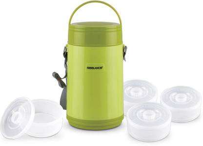 FREELANCE Vacuum Insulated Stainless Steel Lunch Box, Tiffin, Food Container, 1900 ml, Green 3 Containers Lunch Box