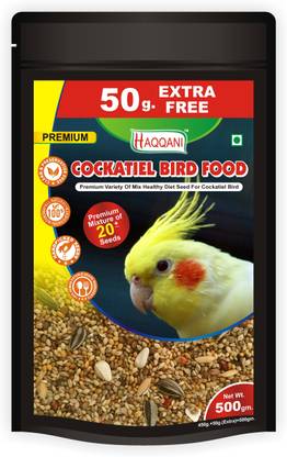 haqqani Cocktail Bird Food (500 gm) | Premium Mixture of 20+ Seeds | Cocktail Food | Fruit 0.5 kg Dry Adult, Senior, Young Bird Food