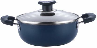 Vinod Cookware Non-Stick Deep Kadai with Glass Lid, 18 cm, 1.4 Ltr Kadhai 18 cm diameter with Lid 1.4 L capacity