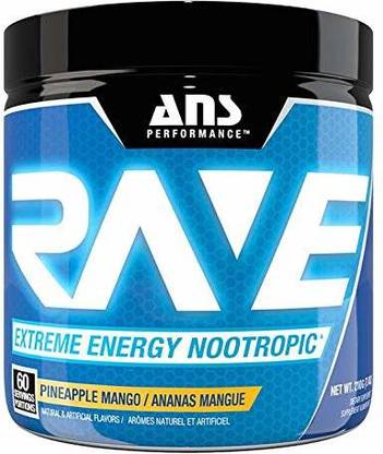 ANS PERFORMANCE RAVE Extreme Energy Nootropic Pineapple Mango 60 servings BCAA