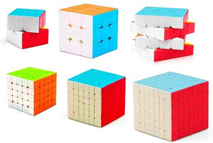 D ETERNAL Speed Cube Combo Set of 2x2 3x3 4x4 5x5 6x6 7x7 High Speed Stickerless Magic Puzzle Cube Toy