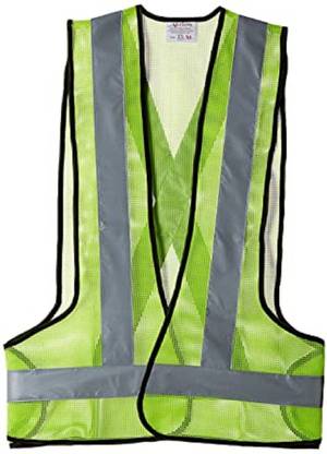 KNV Safety jacket Net Reflective Tape - Green (Pack of 1) Safety Jacket