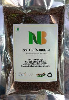 Nature's Bridge Organic Mustard Seeds/ Brown Mustard Seeds/ Small Mustard Seeds - (400gm)