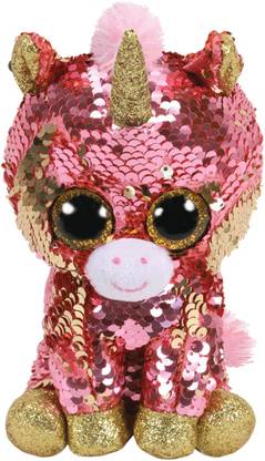 TY SUNSET - coral unicorn reg flippables  - 15 cm