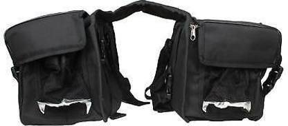 KOHLI BULLET ACCESSORIES Double-side Black Leatherette Motorbike Saddlebag