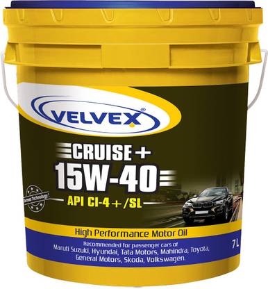 VELVEX Cruise + 15W-40 Passenger Car Diesel Engine Oil (API CI-4+)/SL Grade Synthetic Blend Engine Oil