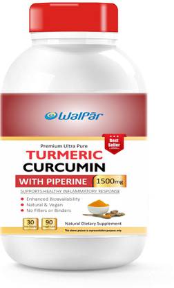 WALPAR Organic Curcumin Turmeric with Piperine BIoperine