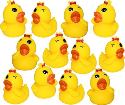 Miniature Mart Pack of 12 Made Of Rubber Squeezable Baby Duck Toys For Every Day Use, Bath Toys For Babies , Good Toys In Small Babies Hand | SAFE TOYS | BATH TOYS | GOOD QUALITY RUBBER | DAILY USE TOYS | SMALL SIZE TOYS | EASY TO CARRY [12 Combo Offer] Bath Toy