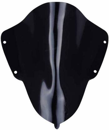 FK Racing Double Bubble Visor for Yamaha R15 V3 (Black) Bike Windshield