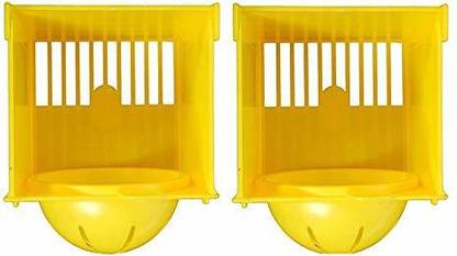 Taiyo Pluss Discovery Bird Breeding Box / Nest Box Suitable For Love Birds, Java, Finches, Canary / Imported Premium Quality (Yellow) Pack Of 2 Bird House