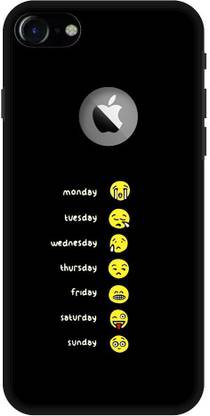 FULLYIDEA Back Cover for Apple iPhone 8 Logo, EMOJIS WEEKDAYS