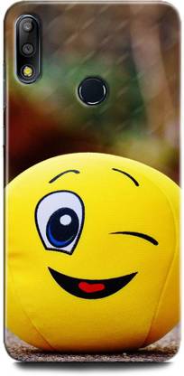 WallCraft Back Cover for Asus Zenfone Max Pro M2 EMOJI, HIPSTER, EMOJI FACE, BEARD, YELLOW, SMILEY, EMOJI, CUTE, HAPPY