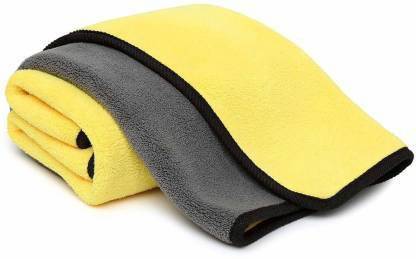 MASX Multipurpose Microfiber Cleaning Towel Cloth 600 GSM Highly Absorbent Dust Towels For All Vehicles Bikes Cars Glass Kitchens Household Items etc- 40*40 cm Yellow Wet and Dry Microfibre Cleaning Cloth