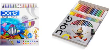 DOMS brush pen and pencil color Round Shaped Color Pencils