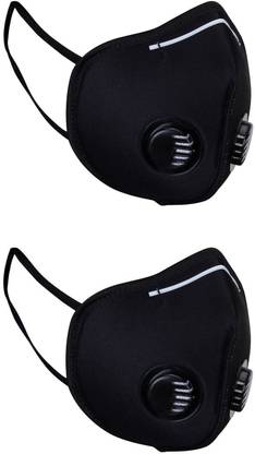 TOMAS WEENER Double Filter Reusable Anti Pollution Face Mask for Men & Women, Powerful Breathing Valve Filter Removes Dust Particles, Multi Layer Face masks Provides Full Protection With Super Soft Fabric - Pack of 2 Reusable, Washable