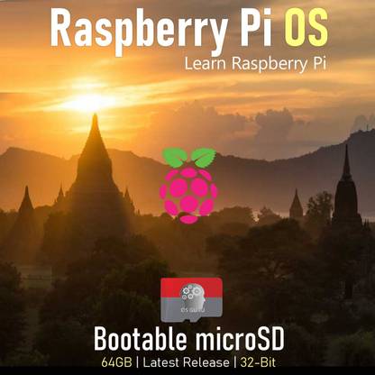 osguru RPO64G Learn Raspberry Pi - 64GB Bootable microSD Card with Pre-Installed Raspberry Pi OS (32/64-Bit)