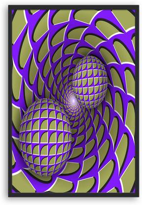 SantoshProcess 3d Optical illusion wall art with frame Digital Reprint 18 inch x 12 inch Painting