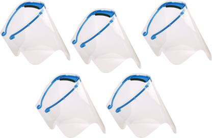 MAXCARE Ear To Ear Cover Safety Face Shield (COMBO of 5) Safety Visor
