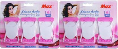 मैक्स एक पैक में महिला रेजर 6 पीस (2 का पैक)