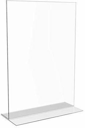 Signkart Acrylic Double Sided Stand Up Sign Display (A5 Size/6 x8 inch, Clear) Euro style - Pack of 2 8 inch Acrylic Sheet