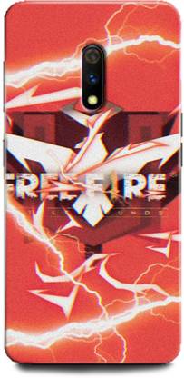 INTELLIZE Back Cover for Realme X/RMX1901 Freefire, Juego, Gun, Metal, Fire, Background, Game