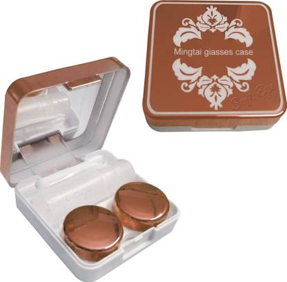 soft eye Contact Lens 30ML Cleaning Solution With Beautiful & Elegant Design case( ROSE GOLD SHINE CASE) Solution With Portable Case