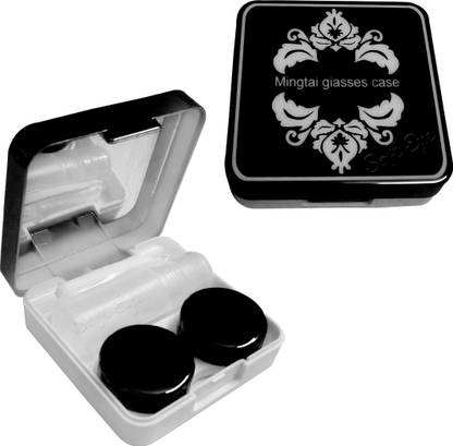 soft eye Contact Lens 30ML Cleaning Solution With Beautiful & Elegant Design case( BLACK SHINE CASE) Solution With Portable Case