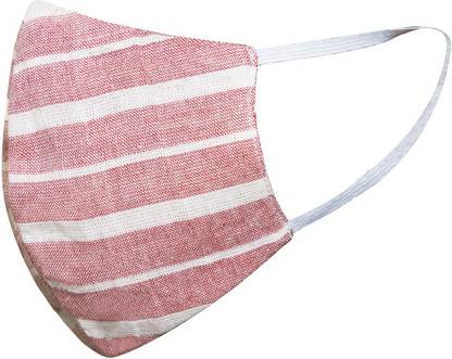 Safies Reusable Washable Pink White 100% Cotton 3 Layered Face Mask With Polymeric filter Layer Pink White Unisex Designer Mask Wider Face Coverage Better Protection Cotton Mask Reusable, Washable Cloth Mask