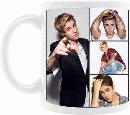 NH10 DESIGNS Justin Bieber HD Printed Microwave Safe White Ceramic Coffee Mug