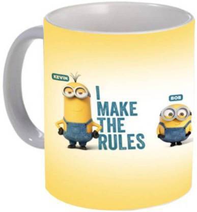 CHHAAP "I MAKE THE RULES" Printed Ceramic White Tea and Coffee Ceramic Coffee Mug