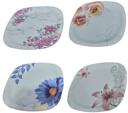 Madee Arts set of 4 designer melamine plates for kitchen Dinner Plate